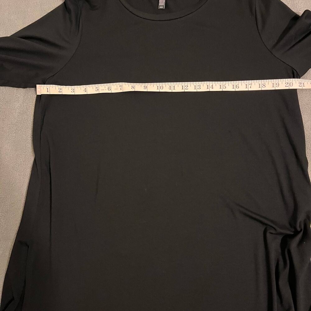 EILEEN FISHER Tunic Medium Black Tencel Minimalist Lagenlook Quiet Luxury Top - Picture 6 of 7